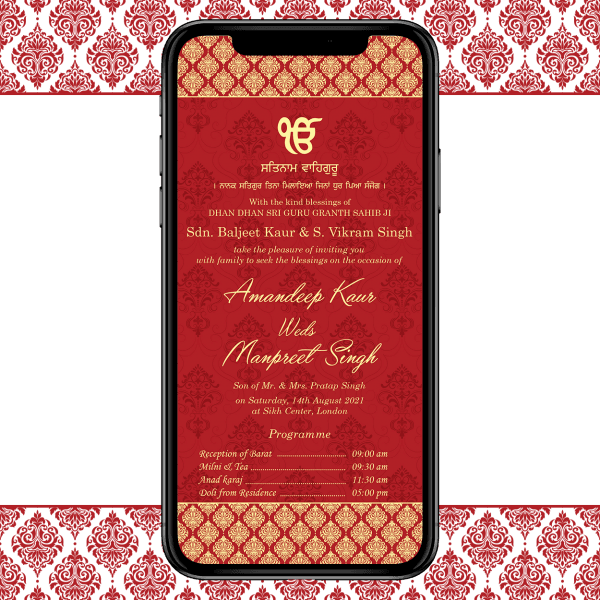 Invites Cafe Sikh Wedding Invitation 002