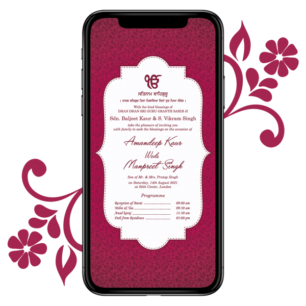 Invites Cafe Sikh Wedding Invitation 004