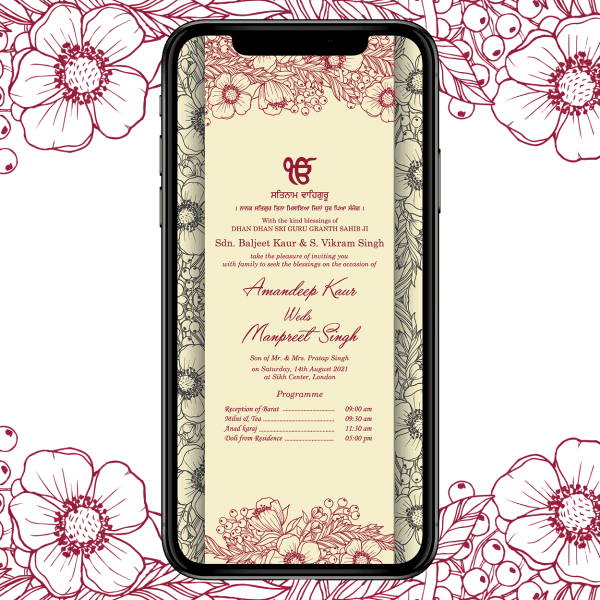 Invites Cafe Sikh Wedding Invitation 005