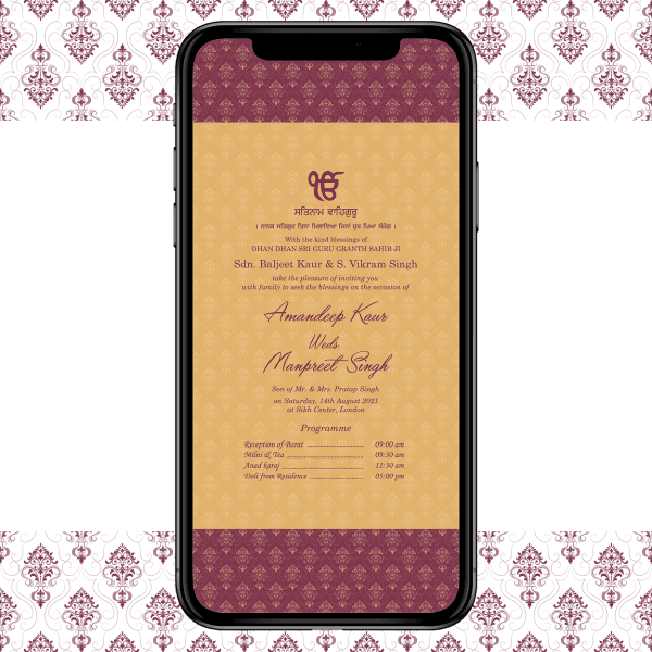 Invites Cafe Sikh Wedding Invitation 006