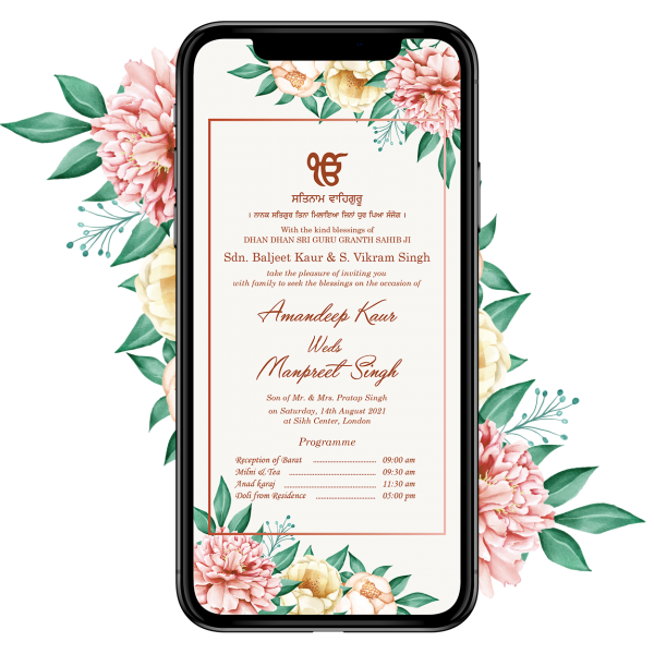 Invites Cafe Sikh Wedding Invitation 008