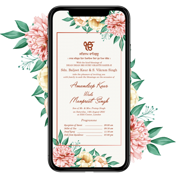 Invites Cafe Sikh Wedding Invitation 008